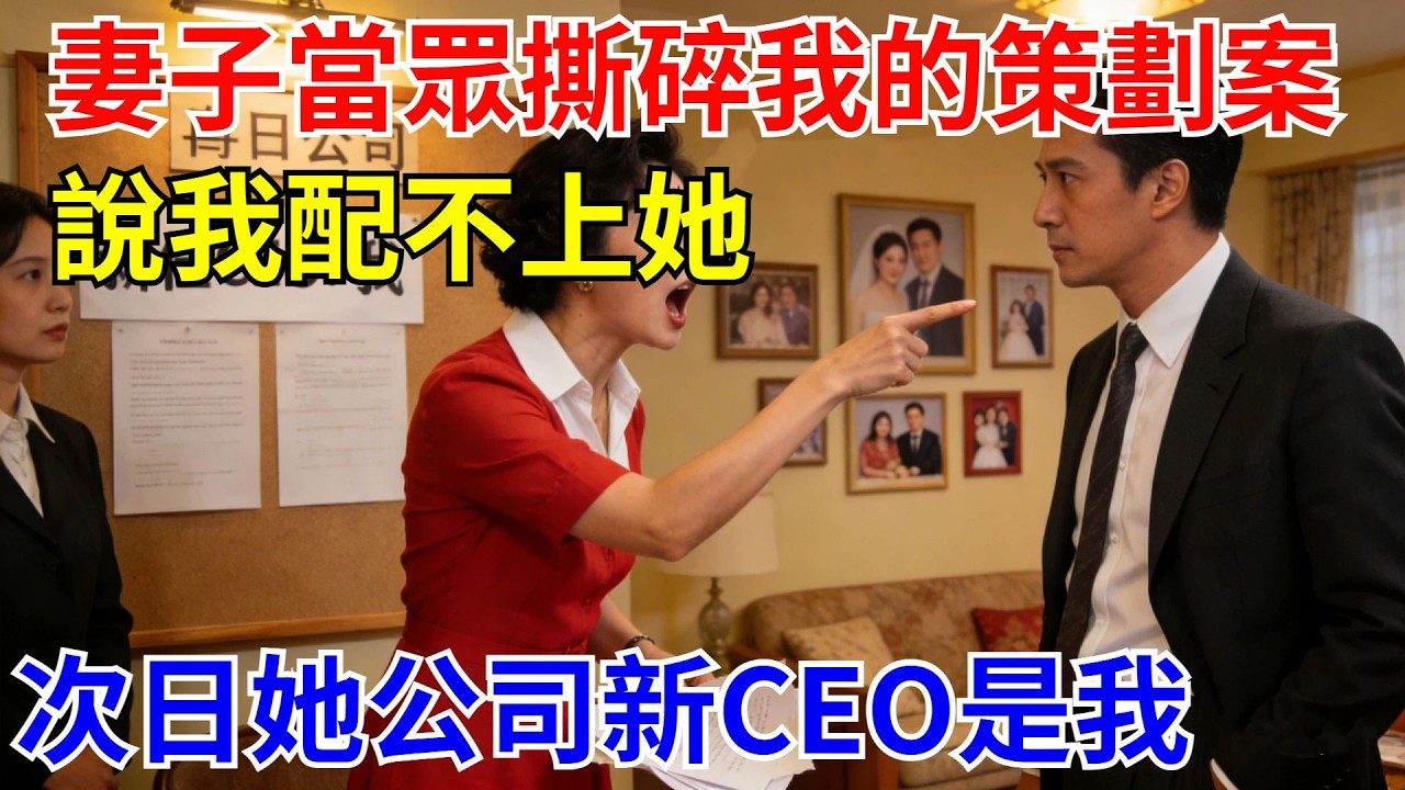 妻子當衆撕碎我的策劃案，說我配不上她。次日她公司宣布，新任CEO是我。【風港故事】#男頻小說#都市#故事#小說#爽文#職場