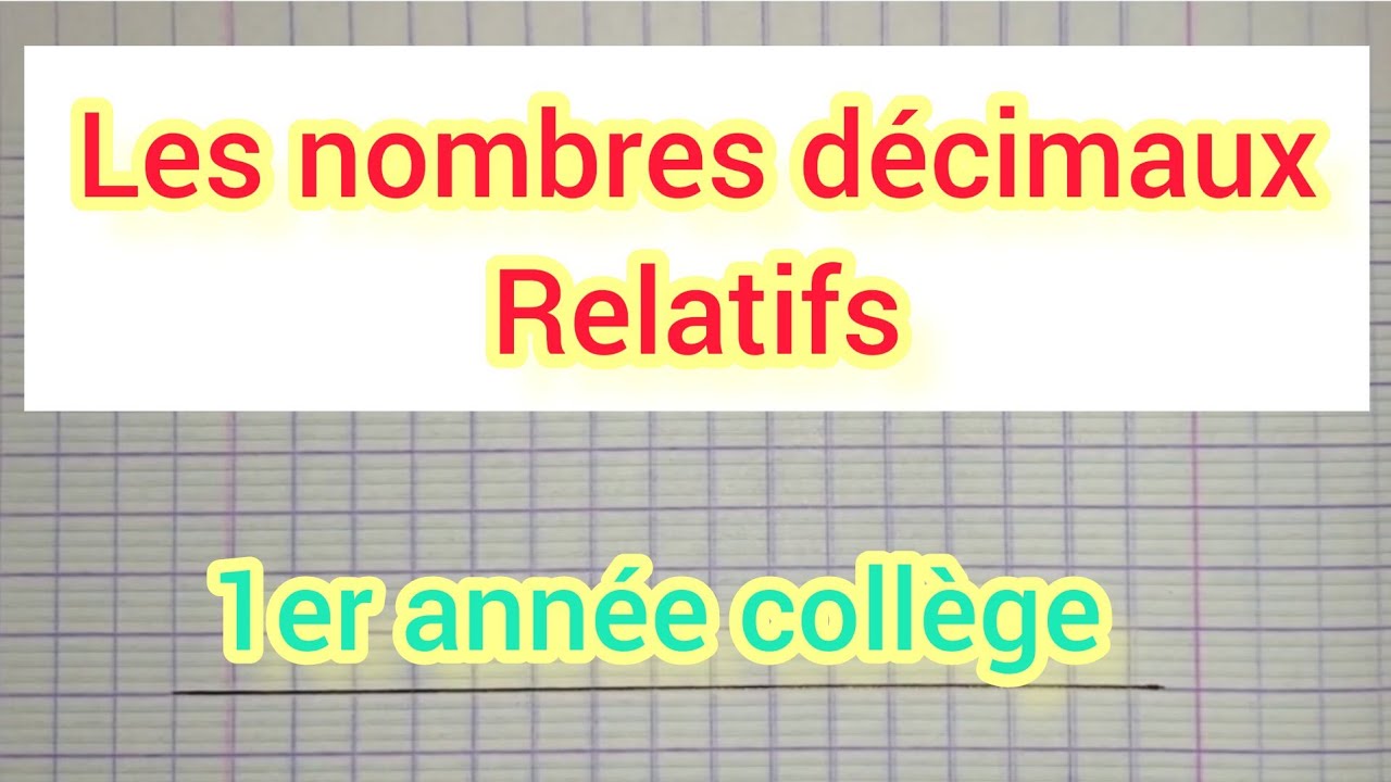 les nombres relatifs 1ac: droite graduée, distance à 0, les nombres opposés