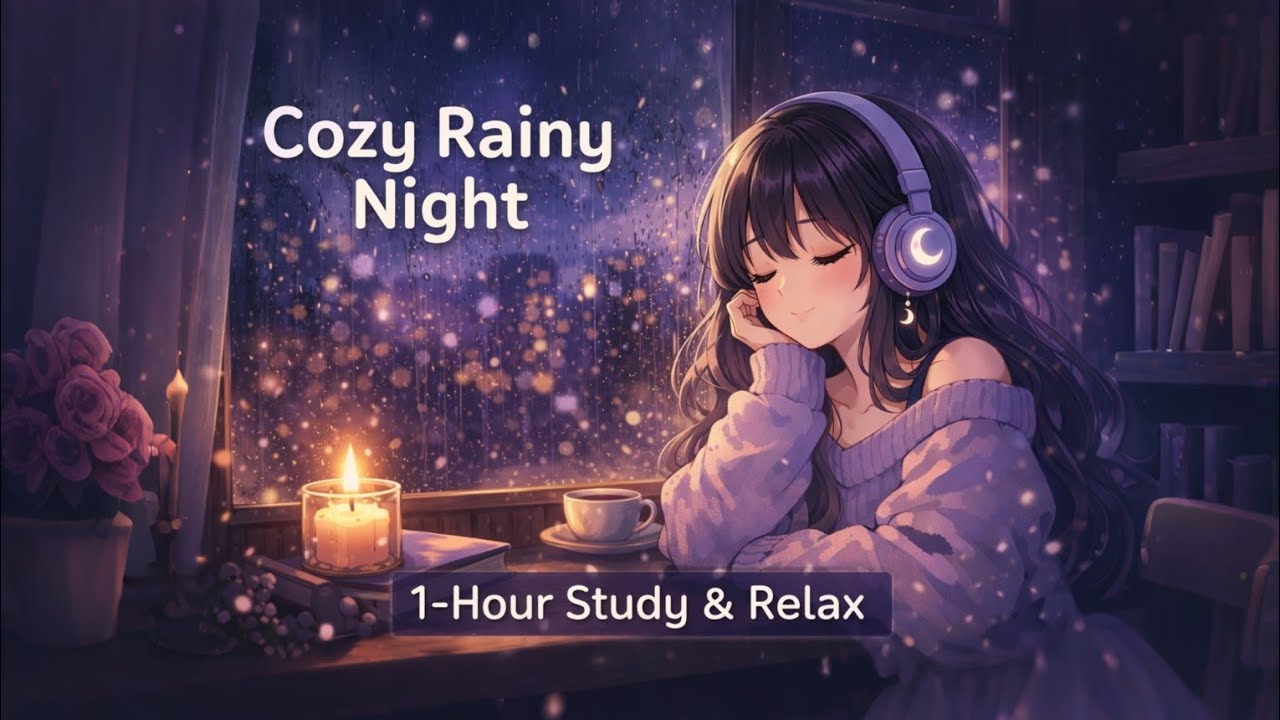 Cozy Rainy Night Ambience 🌧️ | Soft Music for Sleep & Study | Velvet Aura