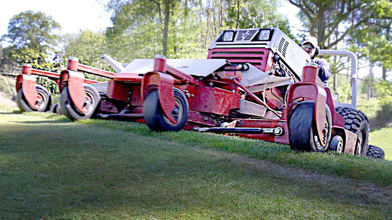 Ventrac Tractor Crawling on Steep Slopes and Difficult Terrain on Golf Course