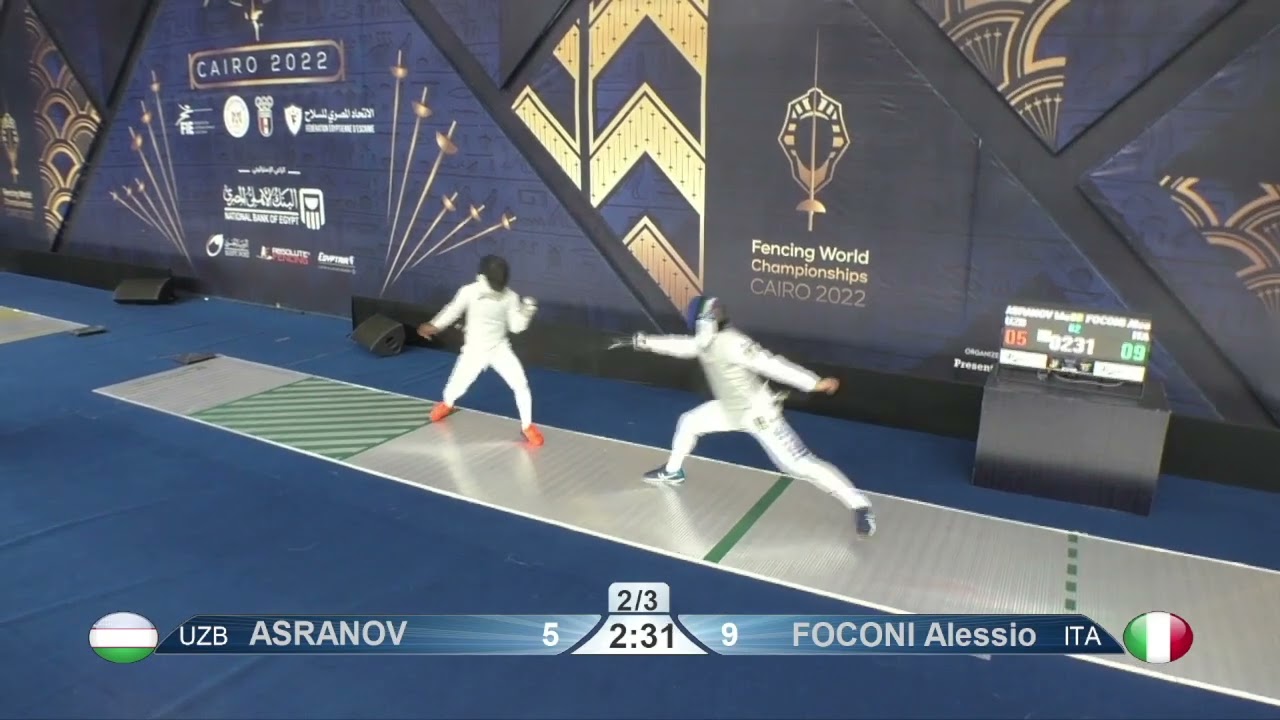 2022 244 T64 17 M F Individual Cairo EGY CHM GREEN FOCONI ITA vs ASRANOV UZB