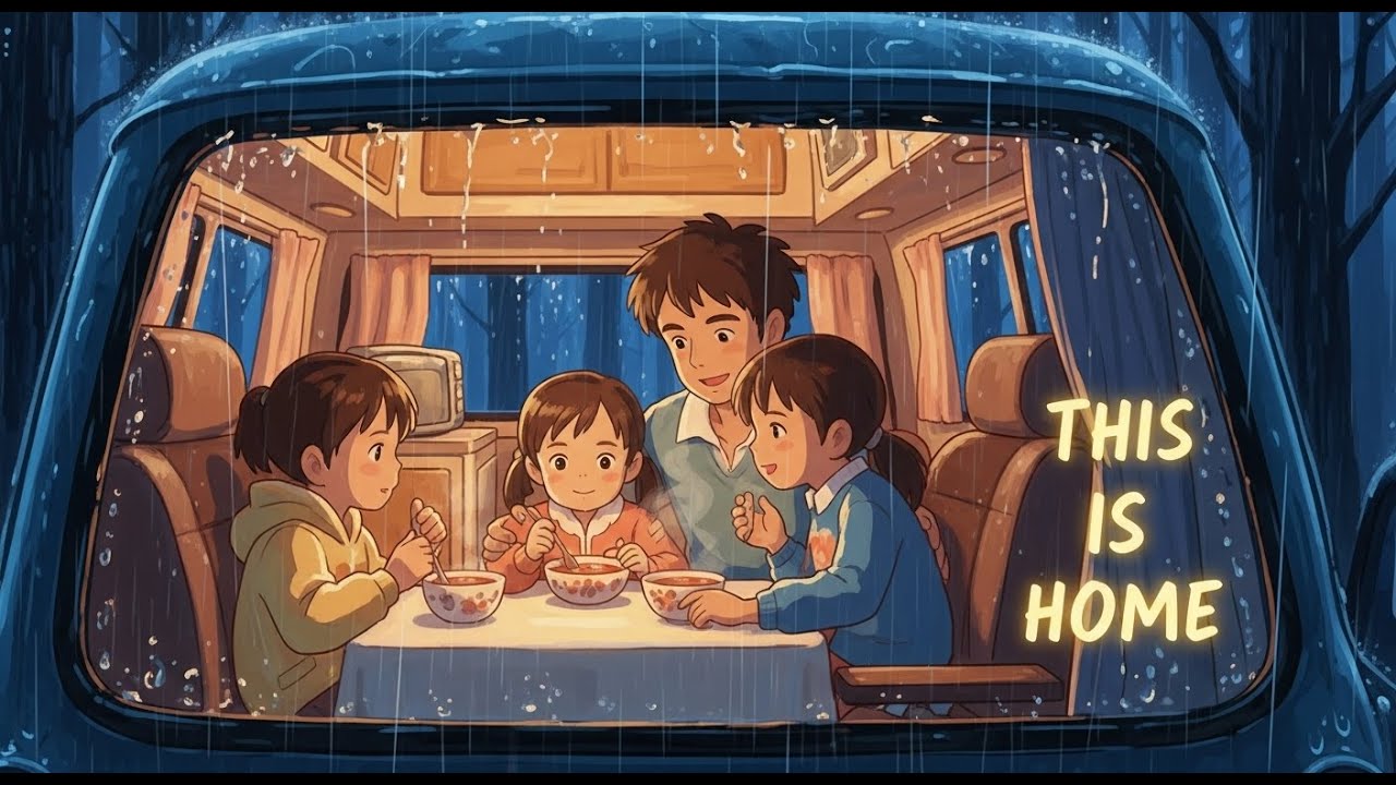Shelter in the Rain | Cozy Ghibli Family Animation