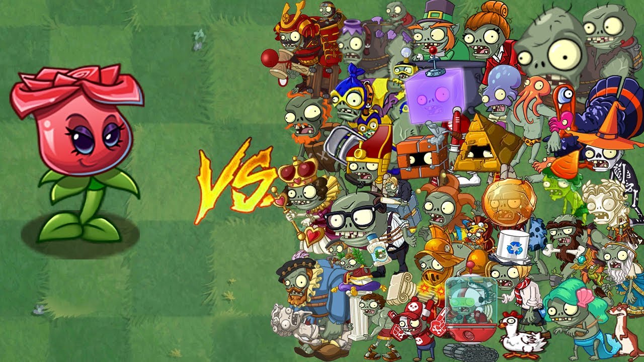 Pvz 2 12.7.1 - New Plants Rose Max Power Up Gameplay vs 999 Zombies