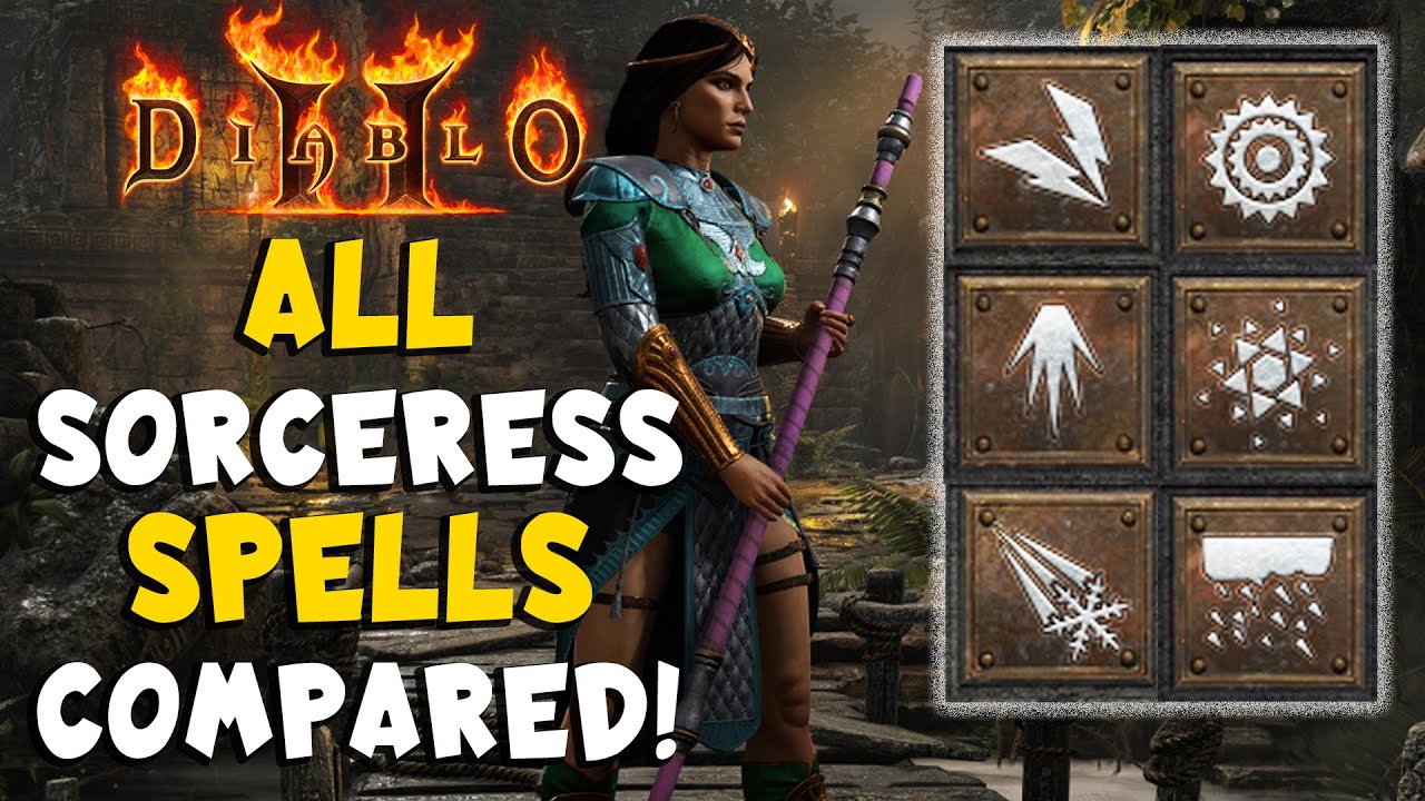 All Sorceress Spells Compared in Diablo 2 Resurrected / D2R