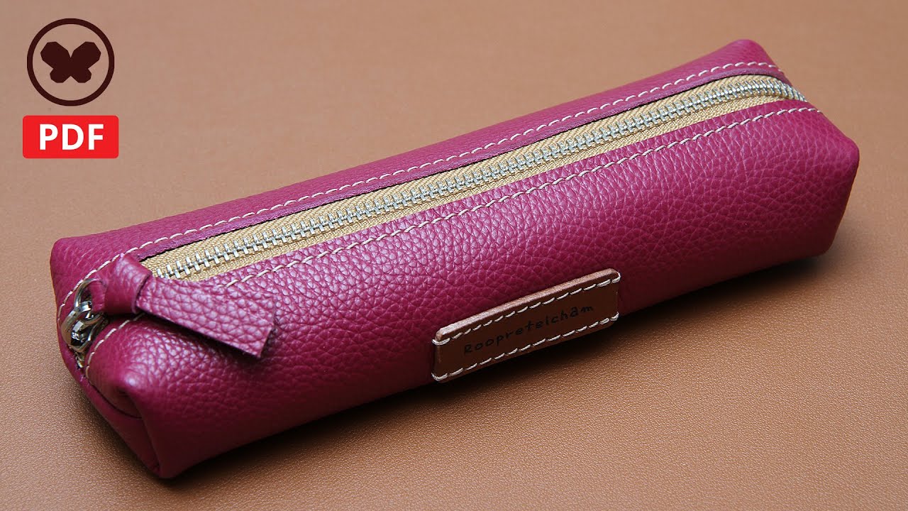 Make a leather pencil case V2 (Free PDF Pattern) /가죽 필통 만들기 (DIY / 가죽공예)
