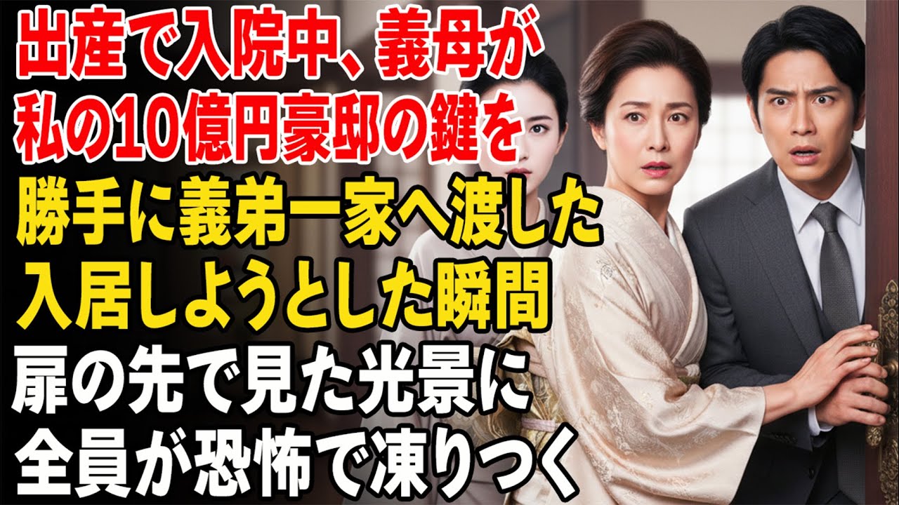 私が出産で入院中、義母は10億円の私名義マンションの鍵を持ち出し義弟一家を住まわせようとした――だが扉を開けた瞬間、彼らは恐怖で凍りついた…