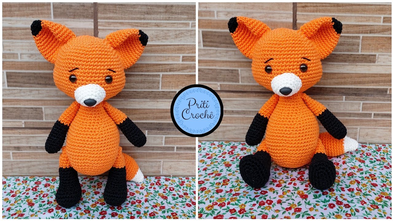 Raposa Pandora amigurumi passo a passo primeira parte (cabeça, focinho e orelhas)