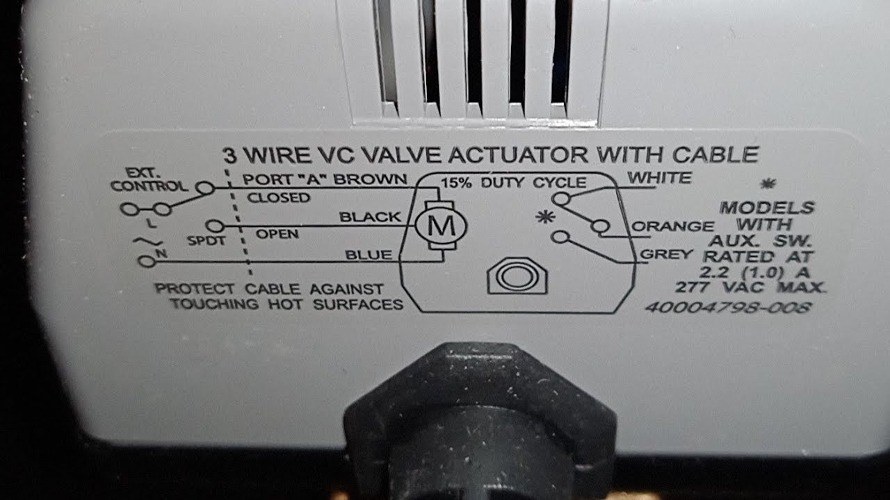 3 wire vc valve actuator with cable 6sec.6va vavle  200-240vac 50/60 hz