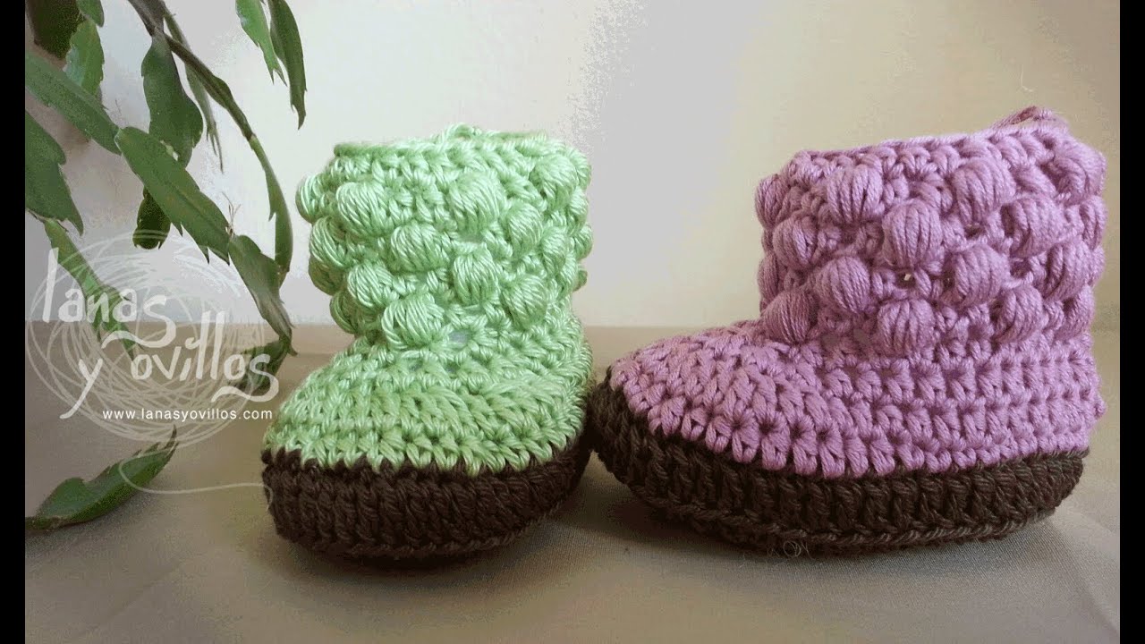 Tutorial Botas Bebe Crochet o Ganchillo Baby booties (english sub)