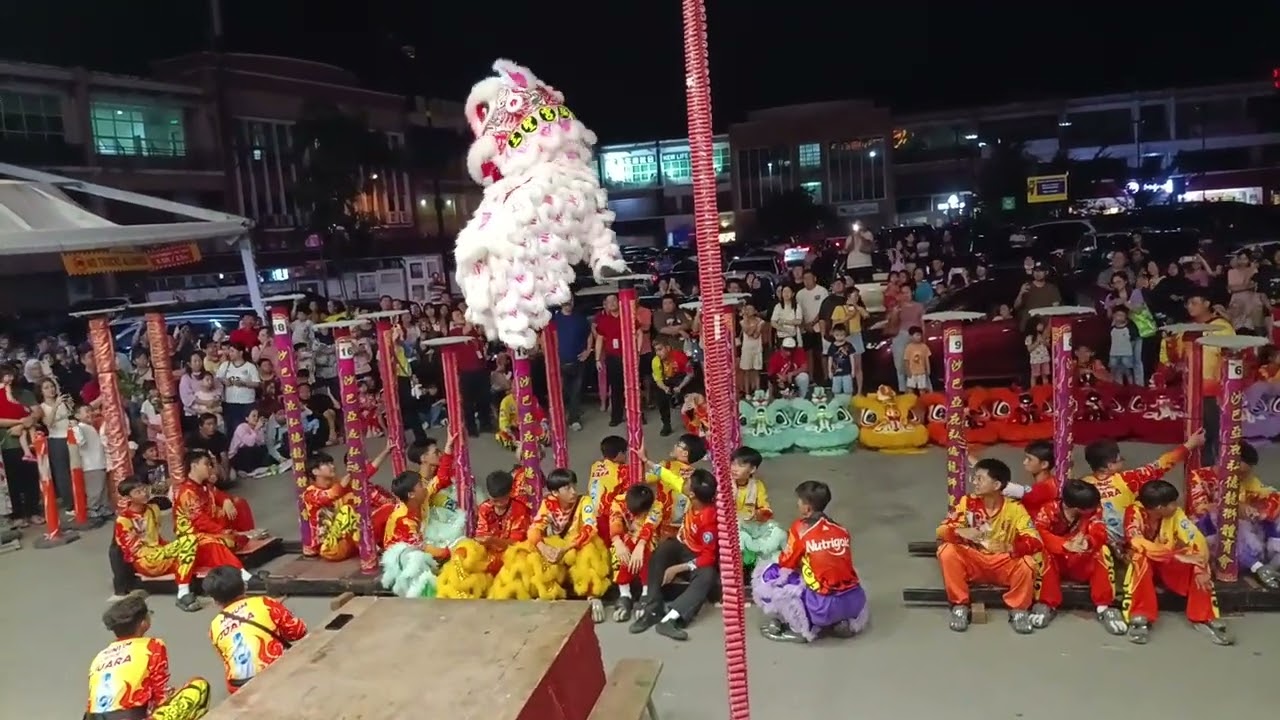 High pole lion dance performance 