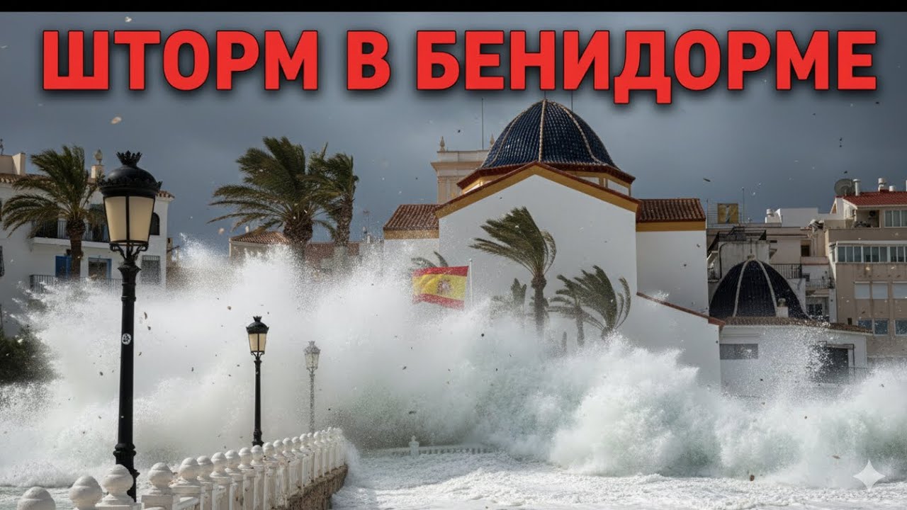 Апокалипсис в раю: Мощный шторм в Бенидорме, Испания.