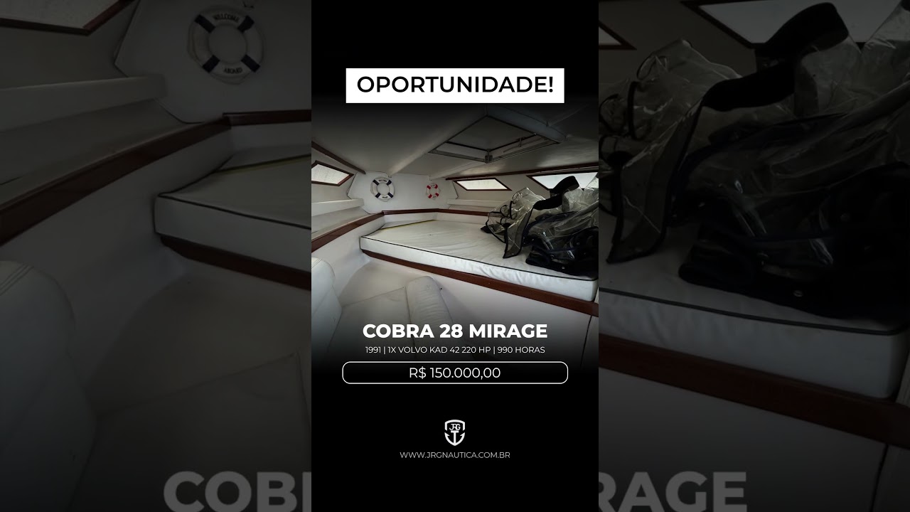 Lancha Cobra 28 Mirage &agrave; venda!