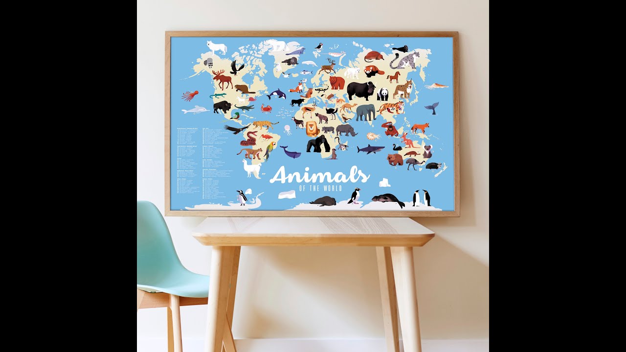 Poppik Discovery Sticker Poster - Animals Of The World