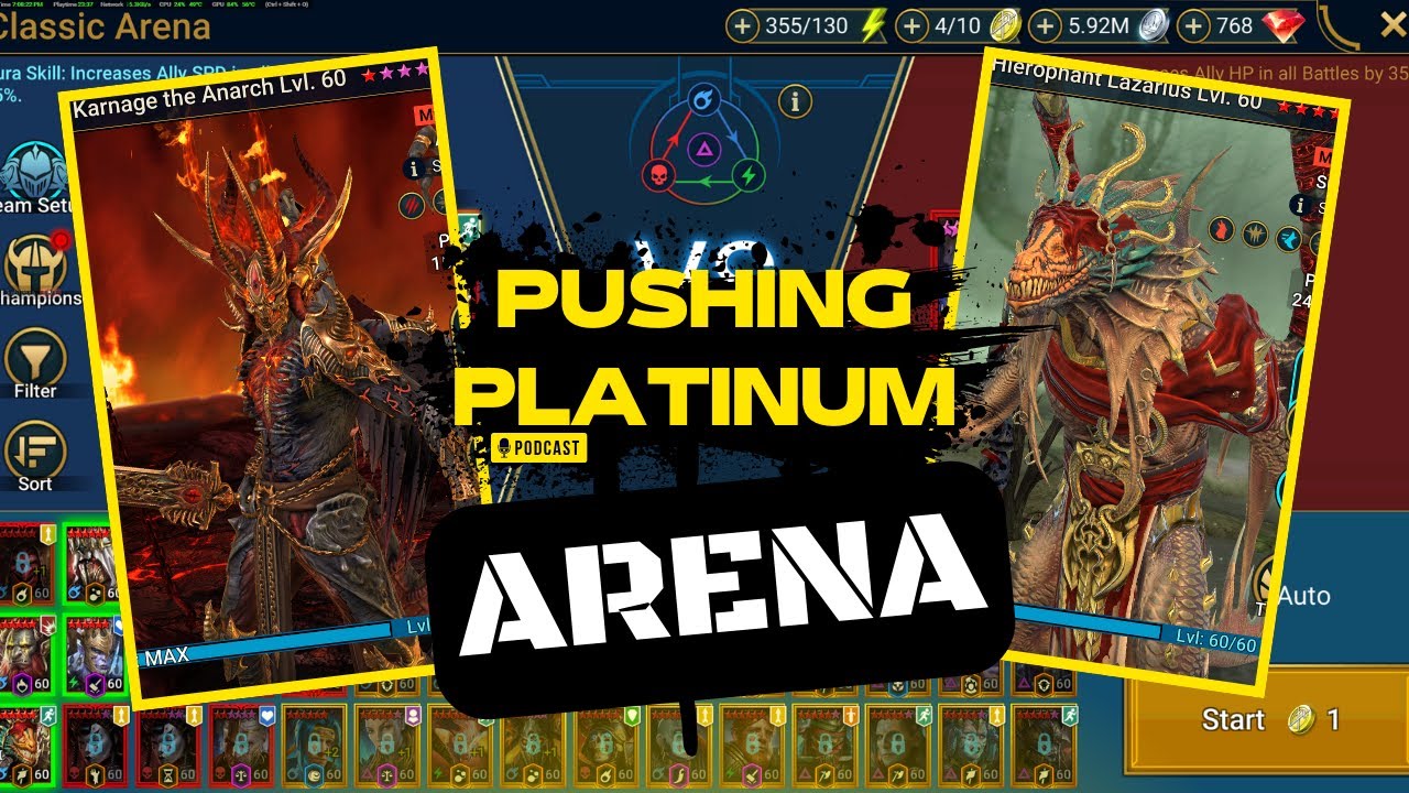 PUSHING PLATINUM RAID: SHADOW LEGENDS ARENA TIPS/ GRIM FOREST