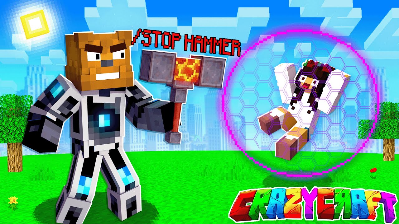 Creating The /STOP HAMMER In Minecraft Crazy Craft