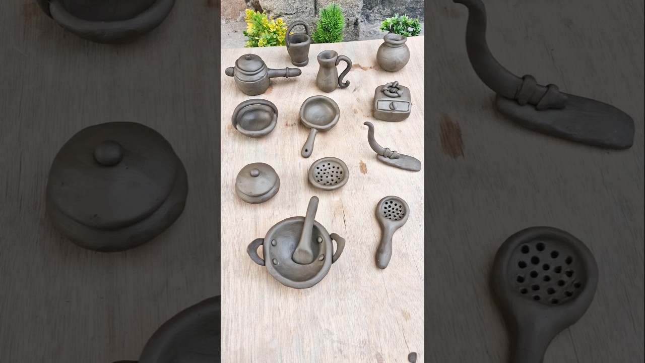 Diy amazing technique make handmade kitchen set with clay/miniature polymer kitchen set/mini