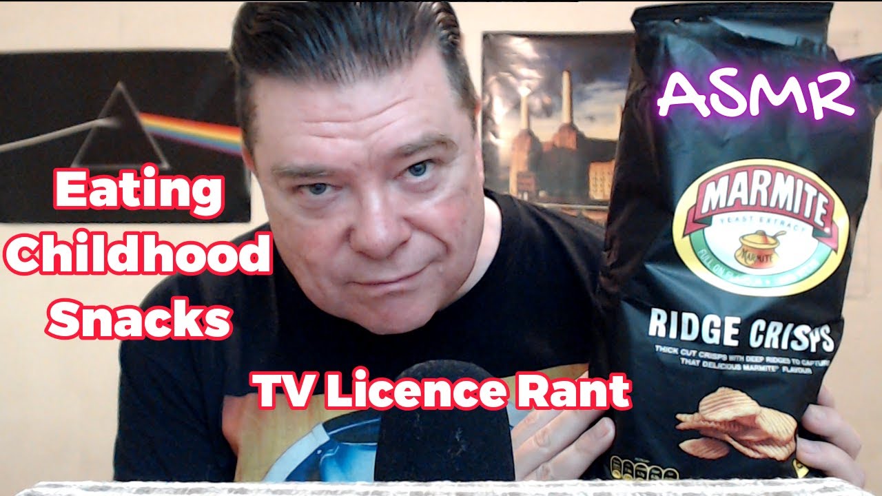 ASMR - Eating Childhood Snacks | Marmite Crisps/Potato Chips (TV Licence Rant)