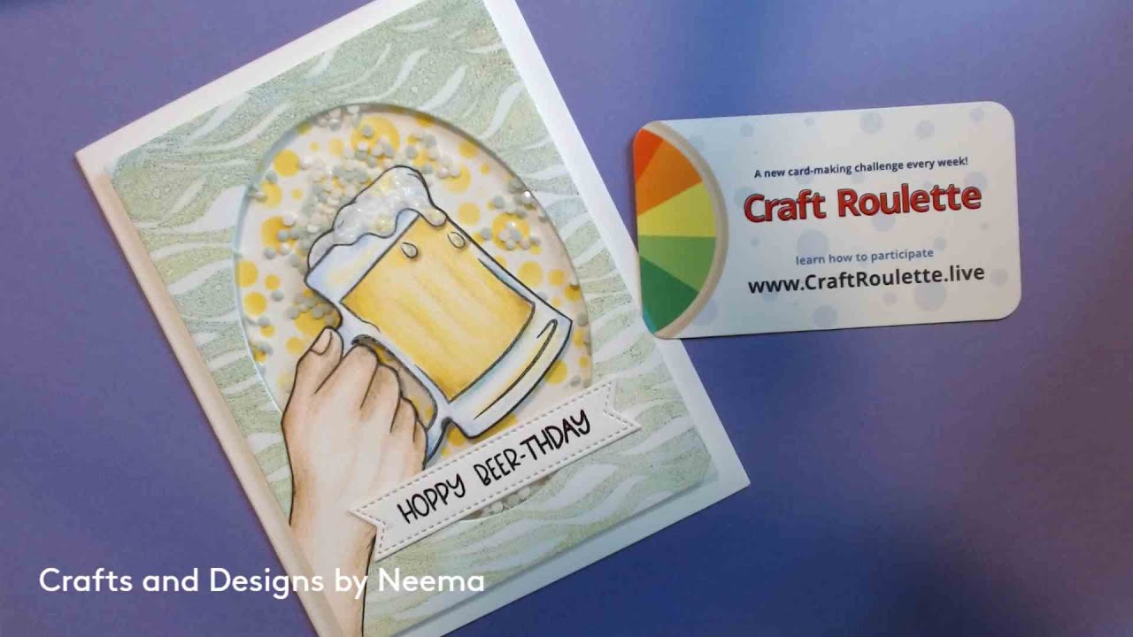 A masculine card, using Prismacolor for Craft Roulette @craftroulette episode no. 257