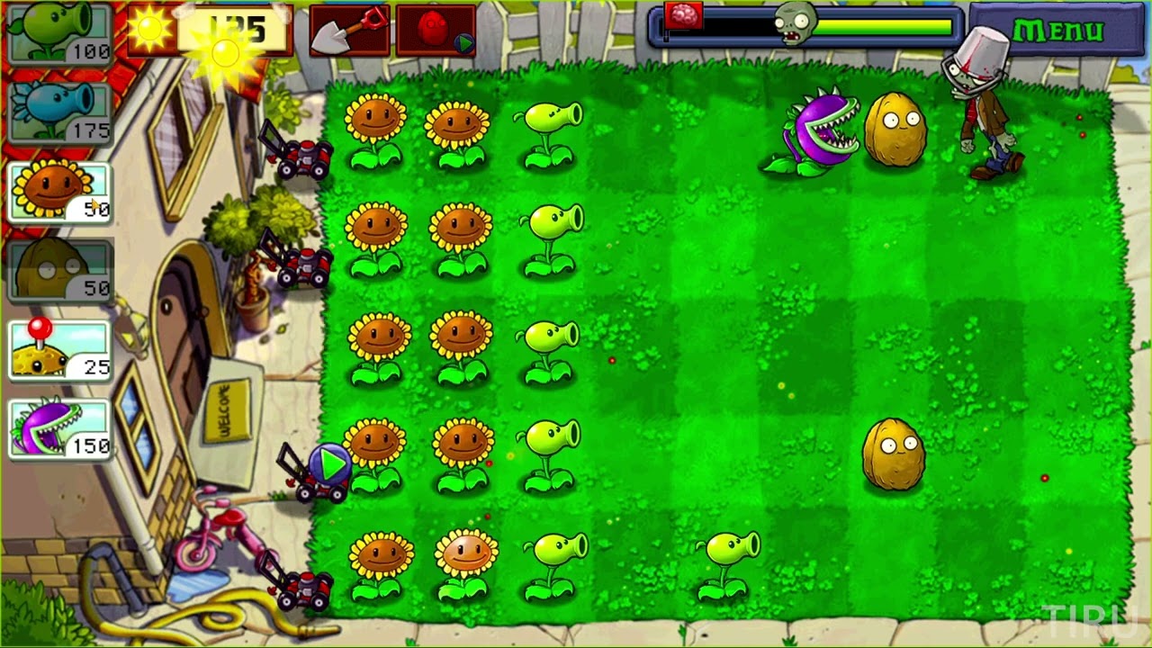 Plants vs  Zombies - LEVEL 8 ZOMBIE com LATA na CABEÇA - Gameplay PC