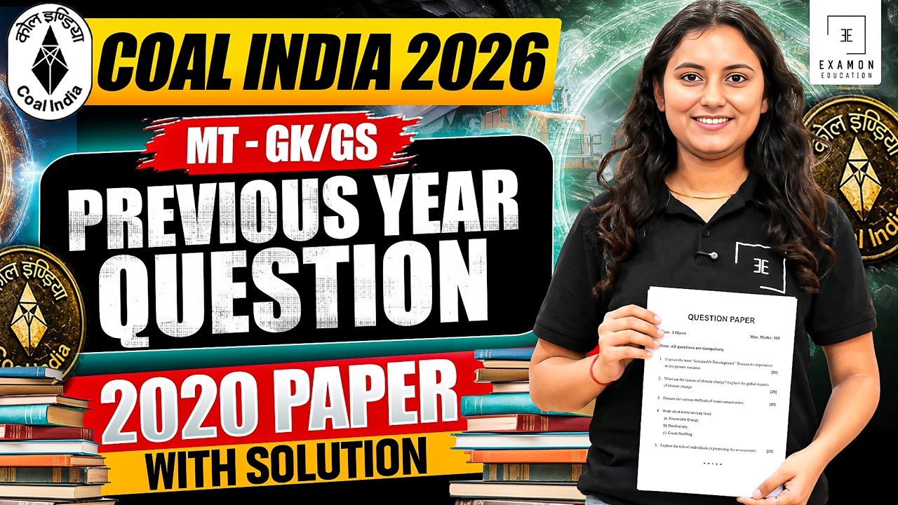 Coal India Recruitment 2026 | CIL MT GK/GS Previous Year Questions | Score 25/25 Non-Tech