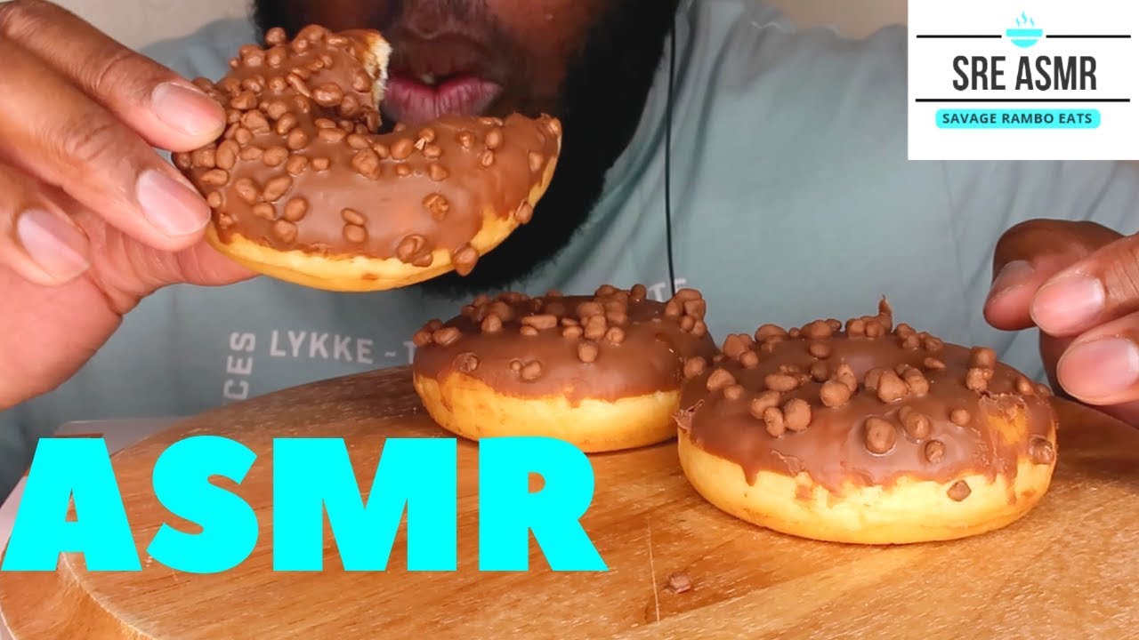 ASMR Daim Chocolate Doughnuts with Toffee Filling NO TALKING EATING SOUNDS