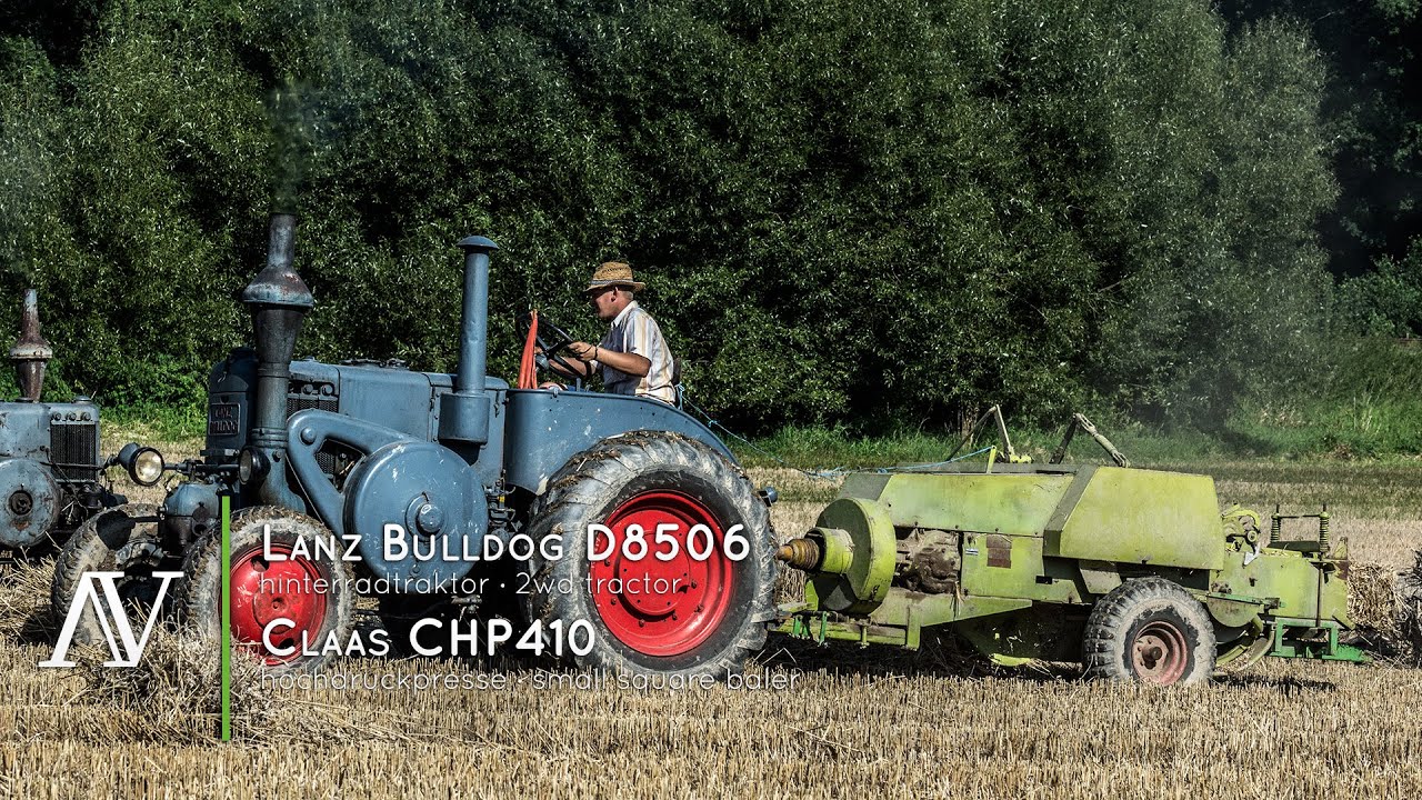 Lanz Bulldog D8506 + Claas CHP410 - Strohpressen · baling straw