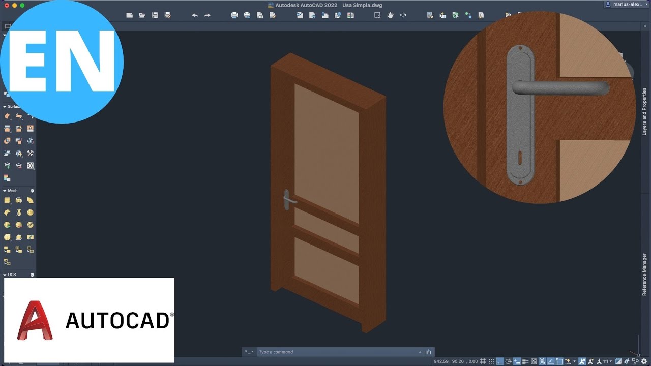 AutoCAD 3D | Моделирование простой двери | Шаг за шагом