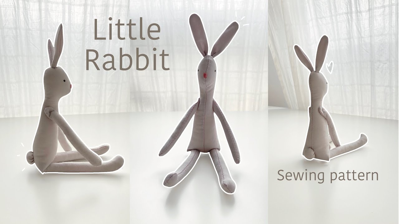Making a Little Rabbit Doll - Sewing pattern and tutorial for BEGINNERS - how to sew dolls - ragdoll