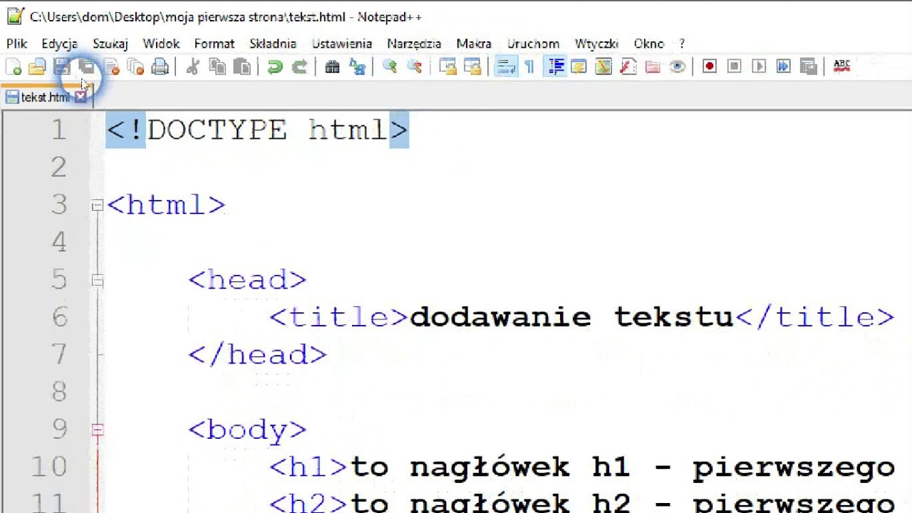 Strony internetowe - dodawanie tekstu