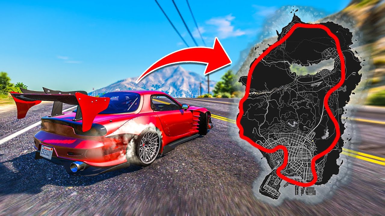 DRIFT AROUND THE WHOLE MAP?! (GTA 5 Stunt Challenges)