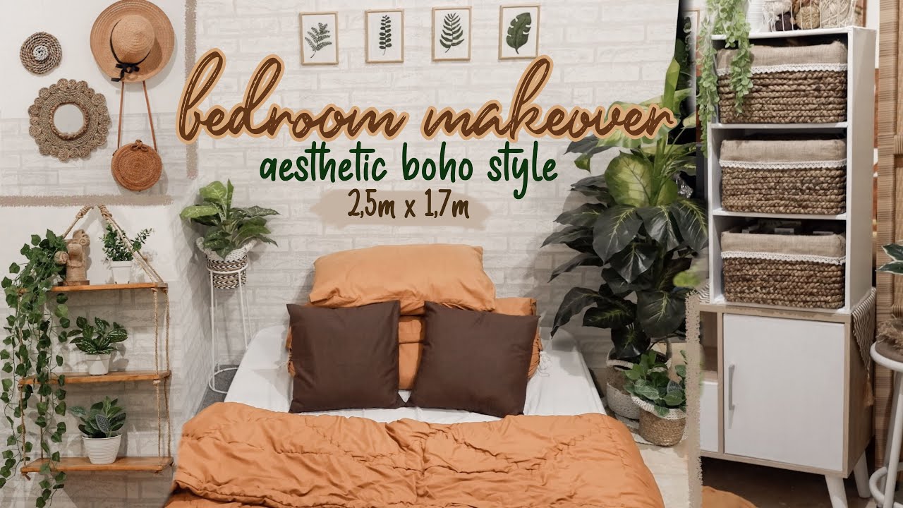 EXTREME BEDROOM MAKEOVER AESTHETIC | Kamar ala pinterest (Room Makeover On a Budget)