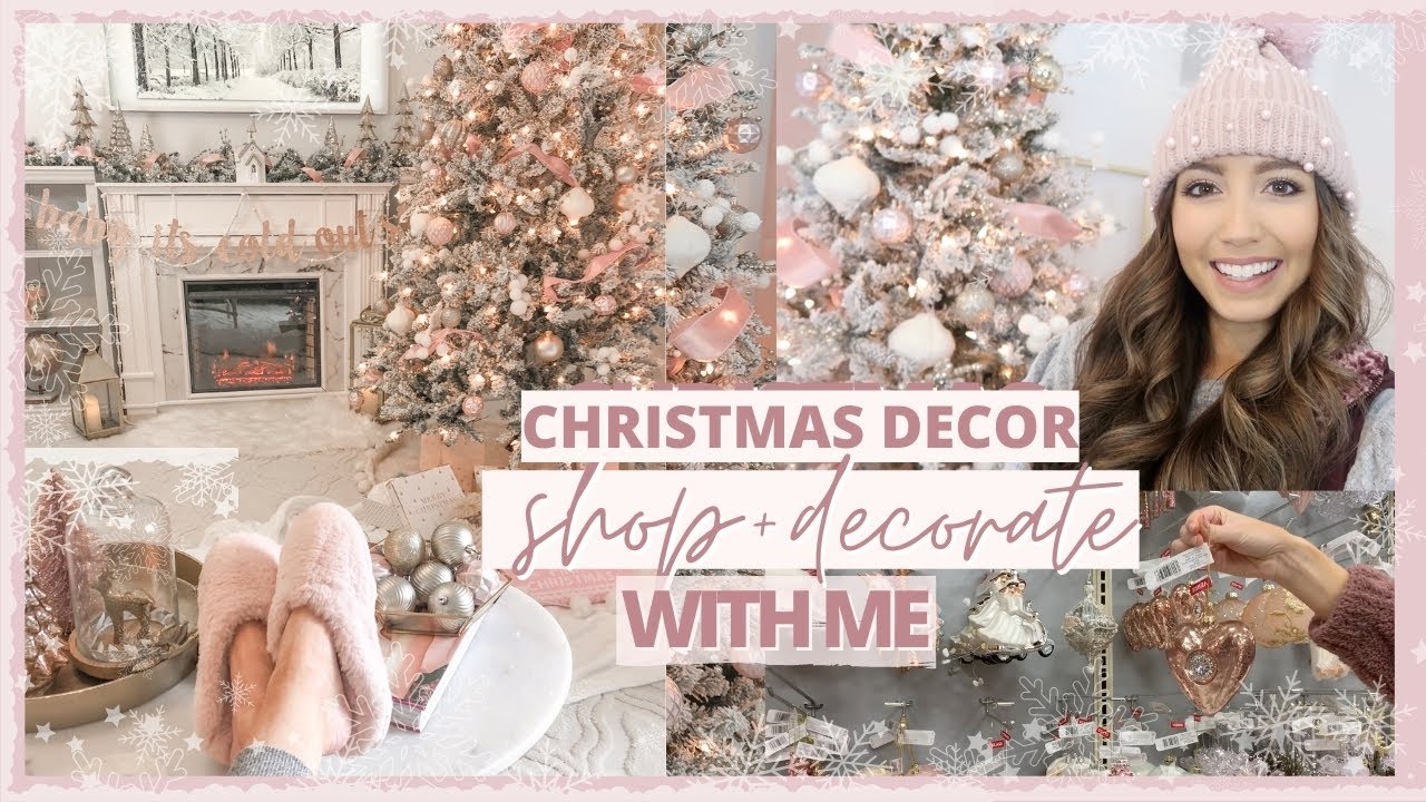 CHRISTMAS DECOR SHOP + DECORATE WITH ME 2020!! ❄️ BLUSH PINK & GOLD THEME!! 💕