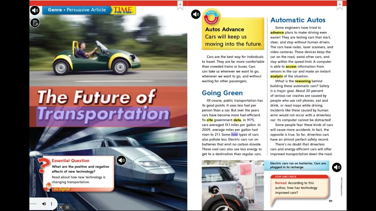 Wonders Grade 5 The Future of Transportation