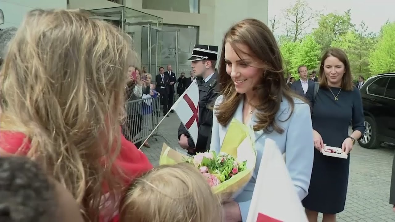 Duchess of Cambridge greets well-wishers on solo Luxembourg visit