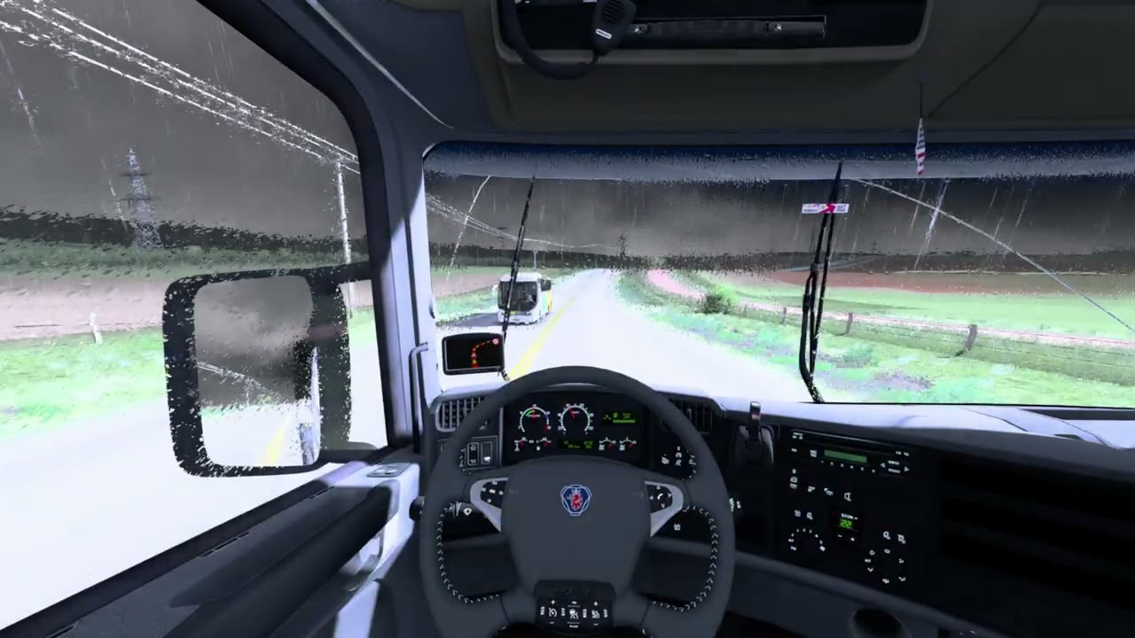 Muita chuva ⛈️ #eurotrucksimulator2 #chuva #shorts