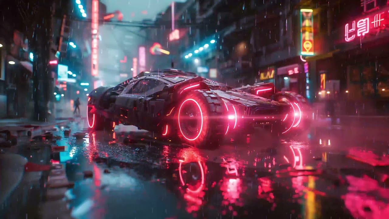 Cyberpunk Armored Car - Synthwave Retrowave Mix