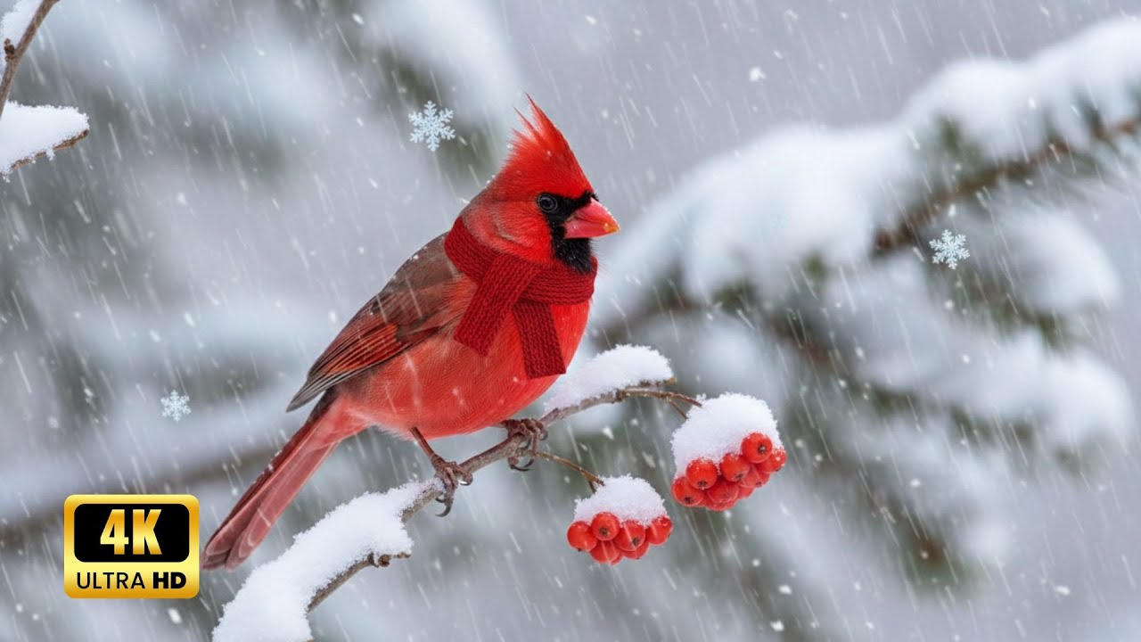 Peaceful Birds Chirping in the SNOW🌿 Deep Relaxation Sounds for Calm Mind, Body and Soul