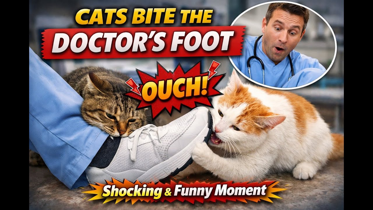 Cats Bite the Doctor’s Foot – Shocking & Funny Moment
