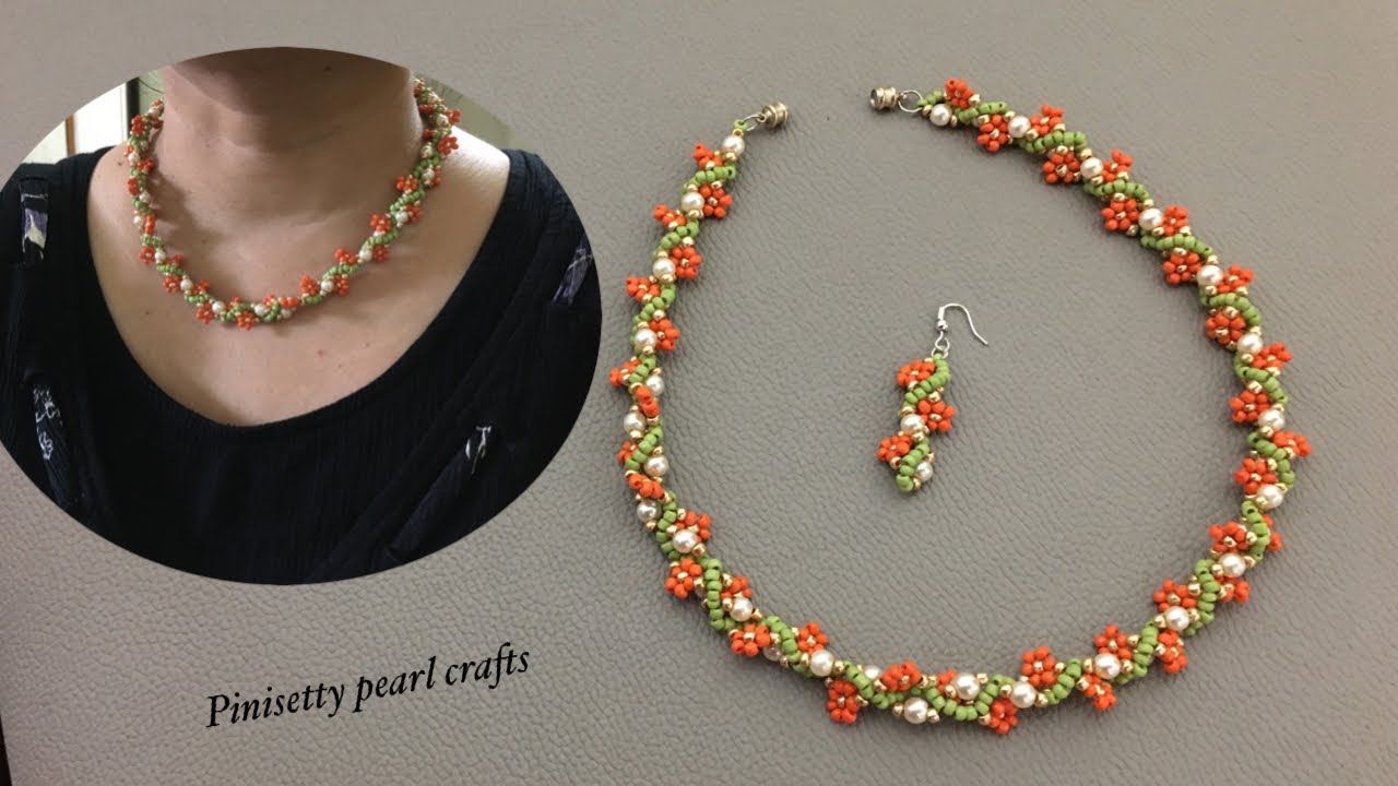 How to make daisy flower with pearl rope/Daisy flower spiral rope necklace or bracelet tutorial
