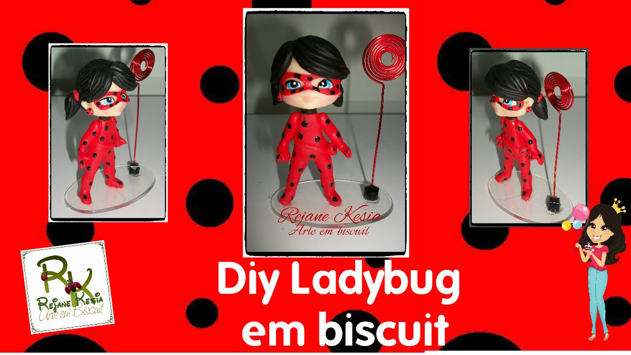 Diy ladybug (Miraculous) em biscuit - Rejane Kesia
