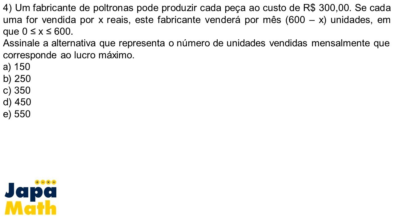 Prova Resolvida EsPCEx (2014 - 2015) - Função Quadrática