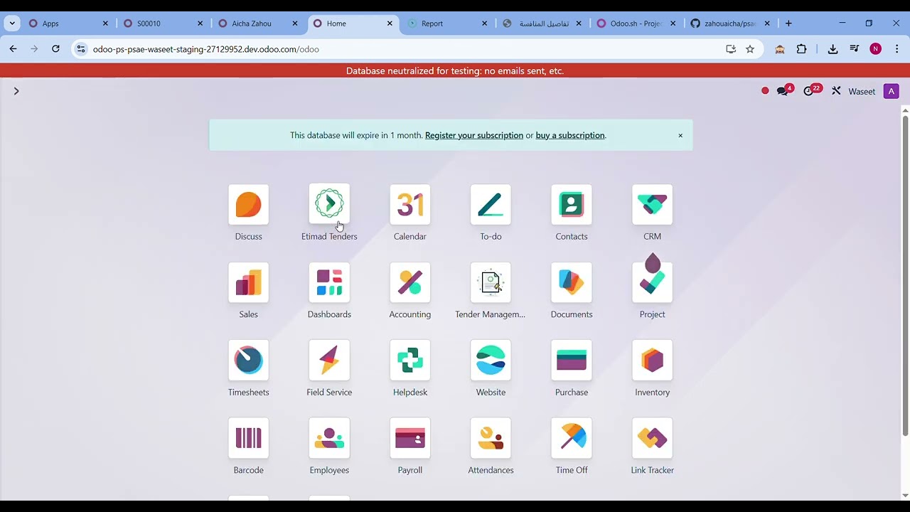 Etimad Tenders CRM   Complete integration of Saudi Etimad Tenders platform with Odoo CRM