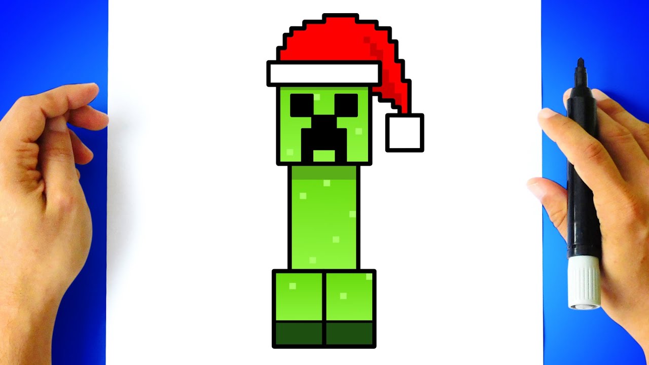 How to DRAW a CHRISTMAS CREEPER - MINECRAFT