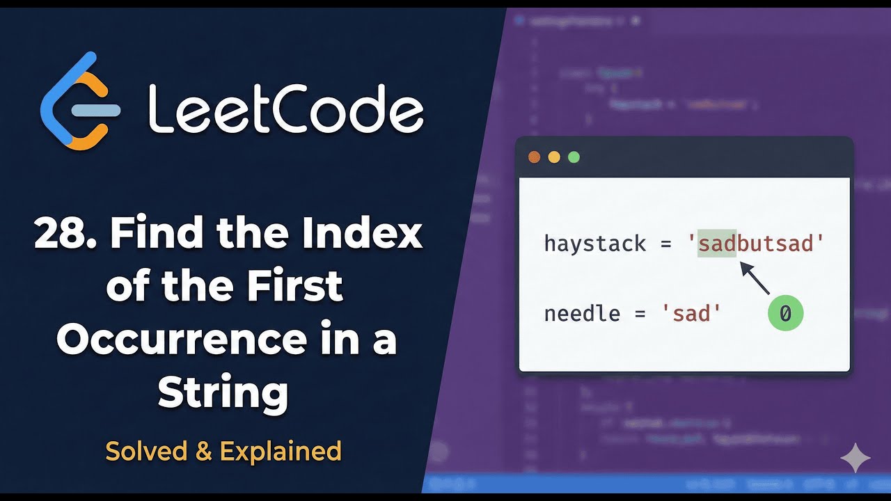 Solving leetcode 28. Find the Index of the First Occurrence in a String