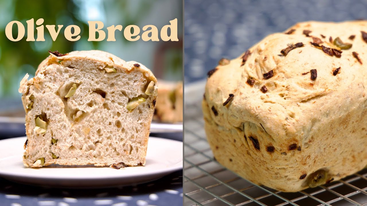 Whole Wheat Olive Bread Recipe - How To Make Olive Bread at Home