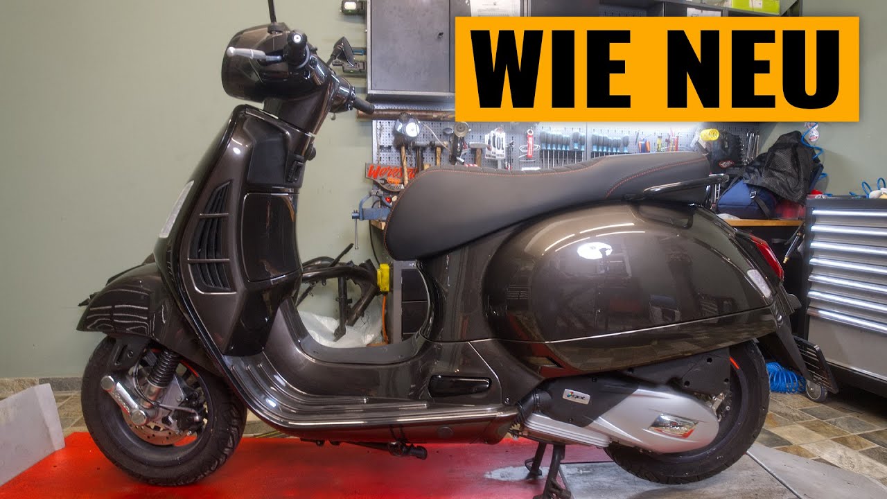 Vespa GTS 125 neu lackiert – Porsche Braun Anthrazit Metallic