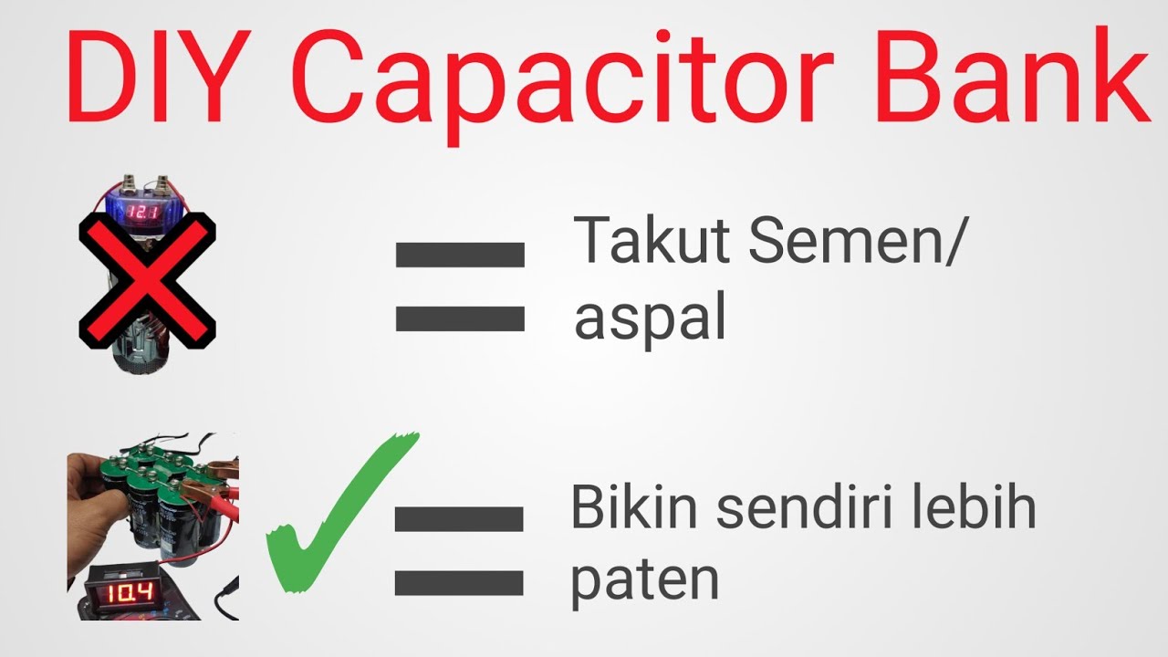 diy car capacitor bank, Kapasitor bank mobil, booster accu aki 2.7V 500F, TOTAL 16.5V 83.3F