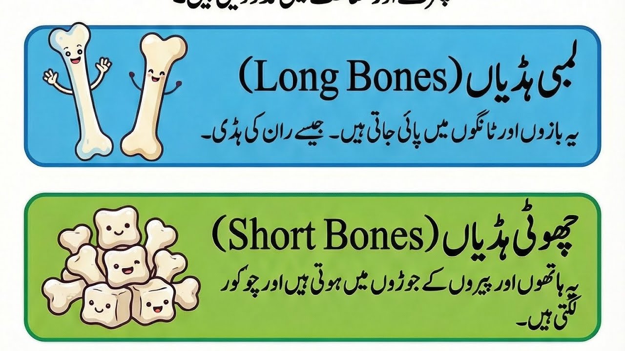 ہڈیوں کی درجہ بندی (Classification of Bones)
