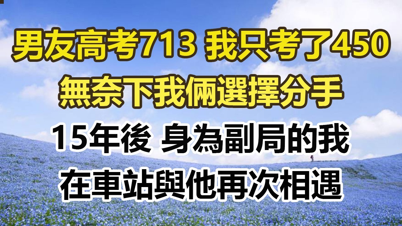 男友高考713 我只考了450，無奈下我倆選擇分手，15年後 身為副局的我，在車站與他再次相遇#幸福敲門 #為人處世 #生活經驗 #情感故事
