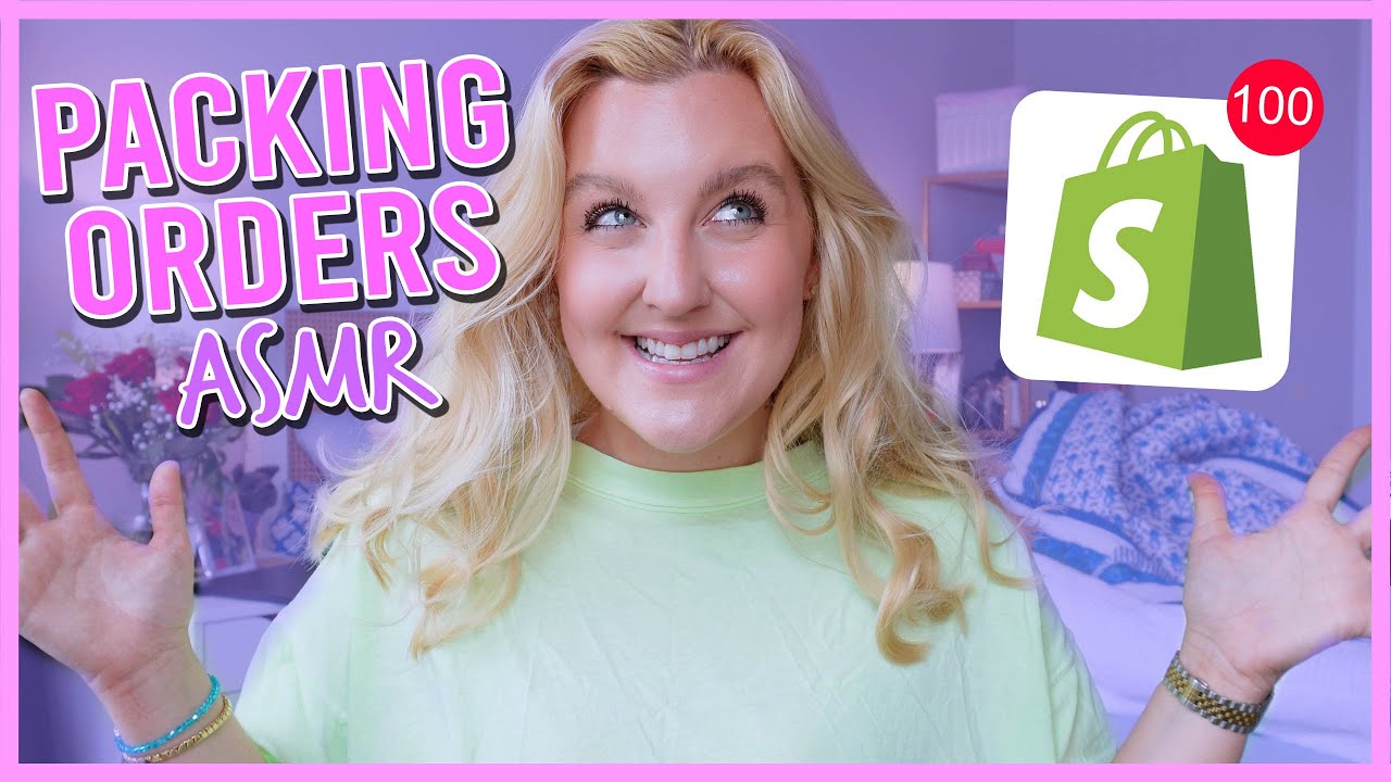 PACKING 100 ORDERS ASMR!! how I pack orders for my bracelet business 🌺🥥☁️💗🌴🌸